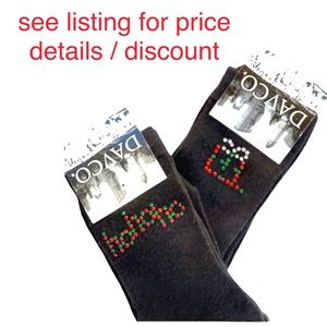 Jeweled Holiday “hohoho” & Present / Gift Davco Darling Socks Buy 2 Discount